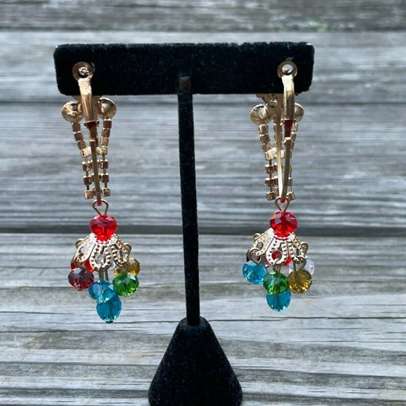 Christmas Earrings Multi Color beads Crystals Fashion Women Ear Jewelry - Picture 7 of 9